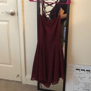 red/burgundy dress